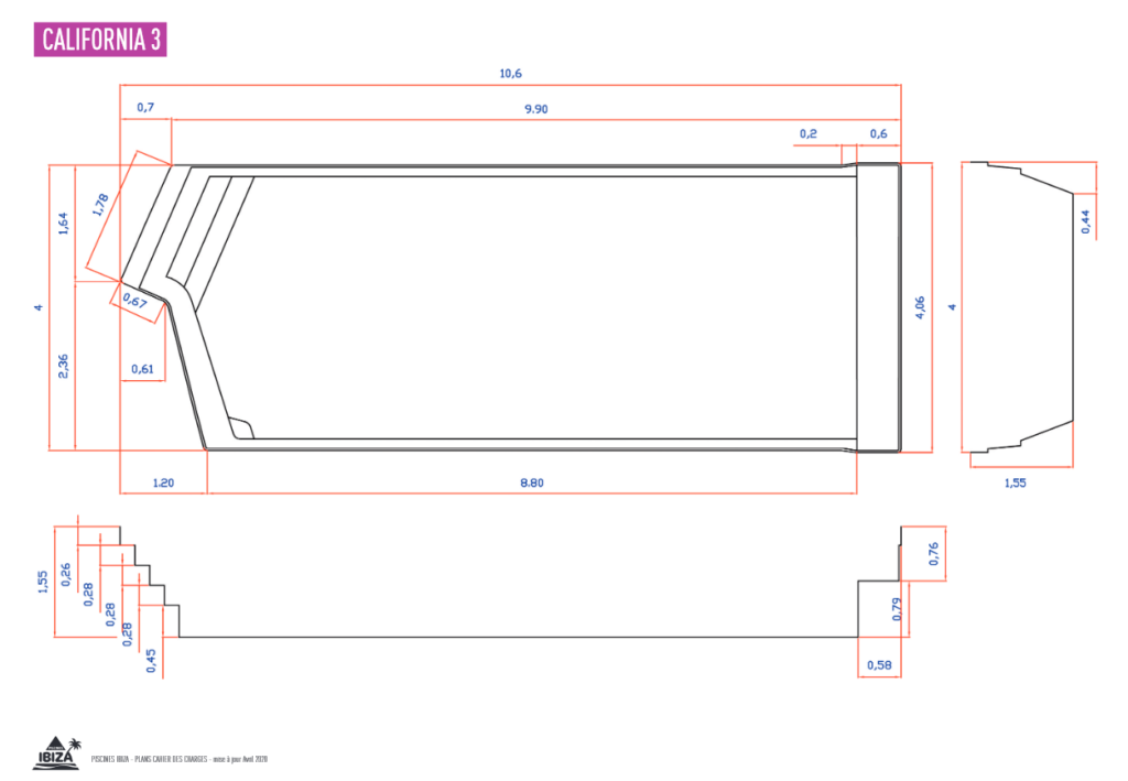 Plan Piscines California 3