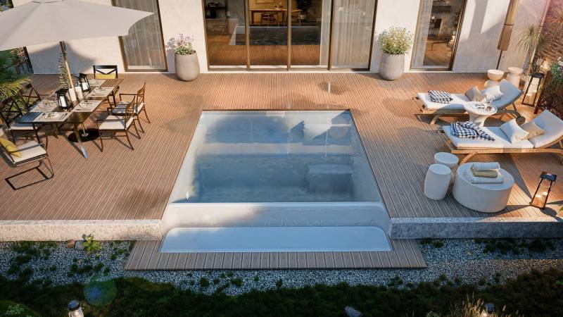installation d'une petite piscine Laghetto pour une terrasse à Manosque dans le 04